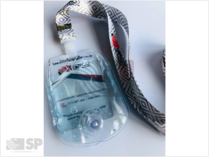 Porta Alcool Gel Personalizado SP  | Exemplo Espaço do Crachá | Exemplo 4