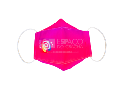Máscara Personalizada SP | Impressão Digital, Poliéster, 3 Camadas | Exemplo Espaço do Crachá | Imagem 3